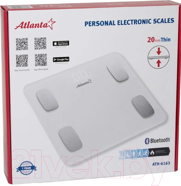 Изображение товара Напольные весы электронные Atlanta ATH-6163 (белый)