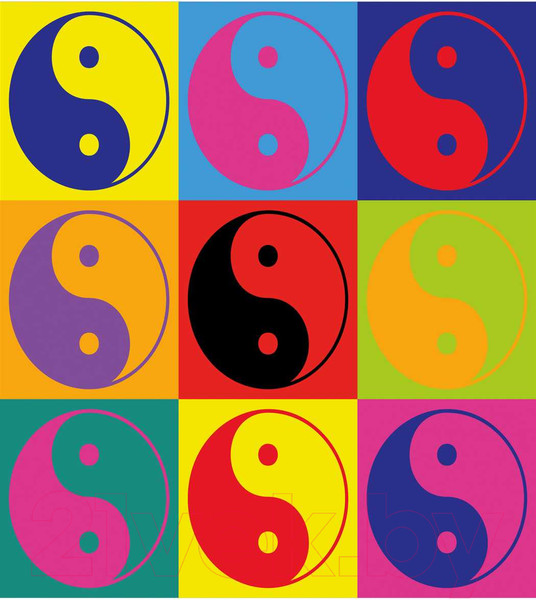 Изображение товара Наволочка декоративная JoyArty Радужный Инь и ян / sl_18598