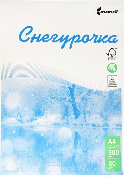 Бумага Снегурочка А4 80г/м2 / SYKT255 (500л)