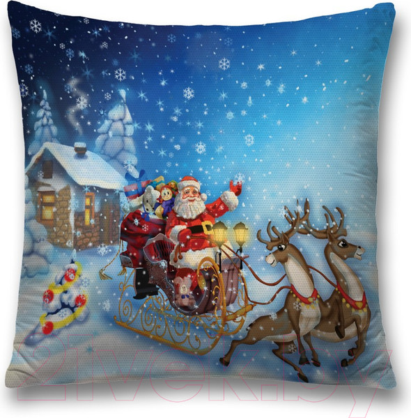 Изображение товара Наволочка декоративная JoyArty Санта везет подарки / sl_19396