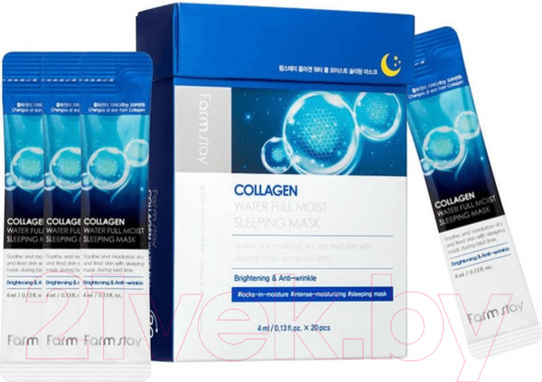 Изображение товара Набор масок для лица FarmStay Collagen Water Full Moist Sleeping Mask (20x4мл)