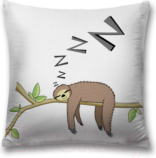 Изображение товара Наволочка декоративная JoyArty Ленивец мурлычет / sl_37881