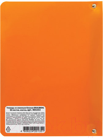 Изображение товара Тетрадь Brauberg А5 / 403253 (80л, оранжевый)