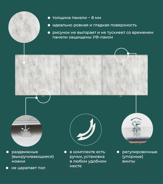 Изображение товара Экран для ванны Comfort Alumin Group Пионовая нежность 170