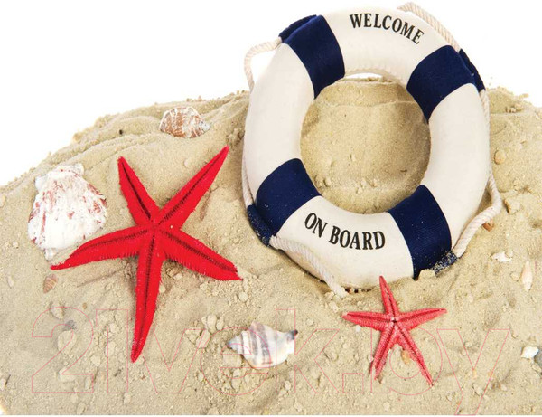 Изображение товара Наволочка декоративная JoyArty Спасательный круг на песке / sl_10845