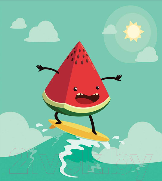 Изображение товара Наволочка декоративная JoyArty Арбуз на серфе / sl_15651