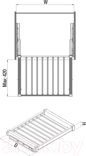 Изображение товара Вешалка выдвижная Starax S-6710-A (антрацит)