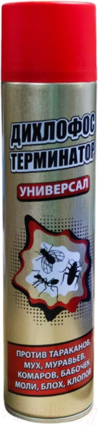 Изображение товара Аэрозоль от насекомых Дихлофос Терминатор от летающих и ползающих насекомых (600мл)