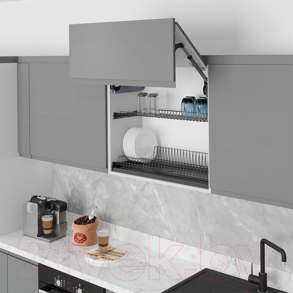 Изображение товара Сушилка для посуды встраиваемая Starax S-5160-A (с алюминиевой рамкой/антрацит)