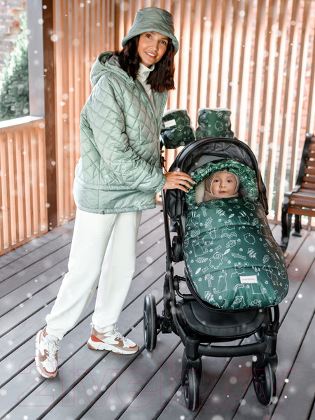 Изображение товара Конверт детский Amarobaby Snowy Baby Зверята / AMARO-6102-ZV (хаки)