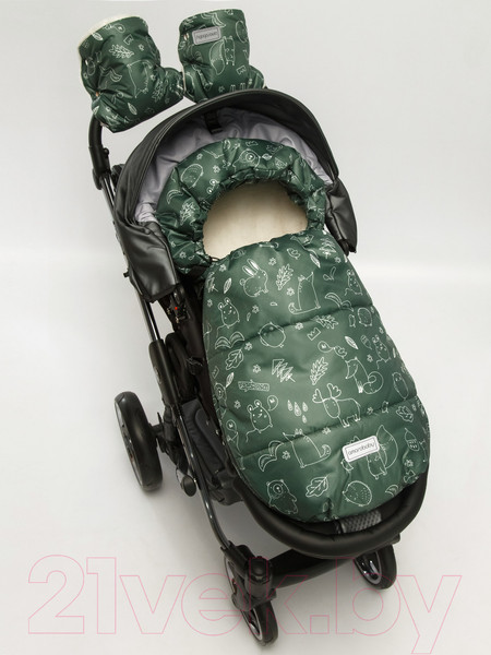 Изображение товара Конверт детский Amarobaby Snowy Baby Зверята / AMARO-6102-ZV (хаки)