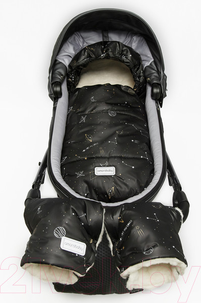 Изображение товара Конверт детский Amarobaby Snowy Baby Космос / AMARO-6102-KS (черный)