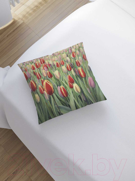 Изображение товара Наволочка декоративная JoyArty Тюльпановый рай / sl_9182