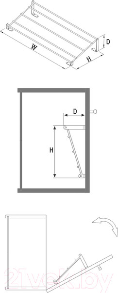 Изображение товара Полка выдвижная Starax Одноуровневая S-6132-C (хром)