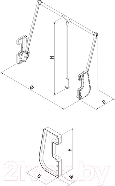 Изображение товара Пантограф мебельный Starax S-6014-A (15кг, антрацит)