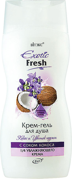 Изображение товара Гель для душа Витэкс Exotic Fresh Крем-гель Кокос и цветок Годжи (515мл)