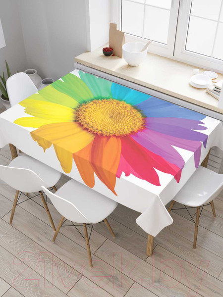 Изображение товара Скатерть JoyArty Радужный цветок / tc_13634 (120x145)