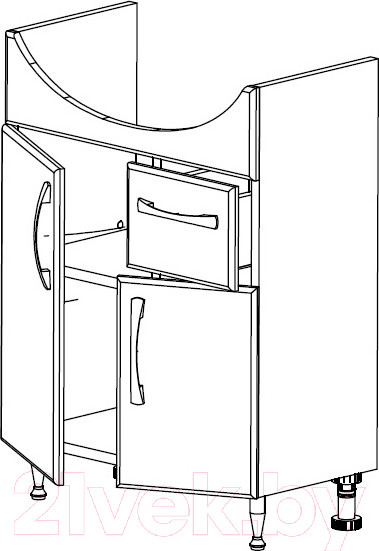 Изображение товара Тумба под умывальник СанитаМебель Камелия-64.15 Д2