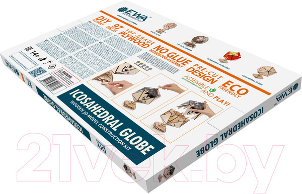 Изображение товара Конструктор EWA Глобус-икосаэдр (черный)