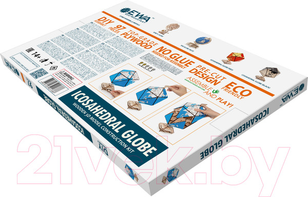 Изображение товара Конструктор EWA Глобус-икосаэдр (синий)