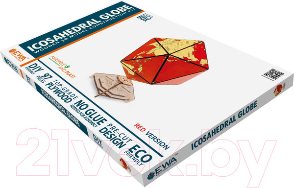 Изображение товара Конструктор EWA Глобус-икосаэдр (красный)