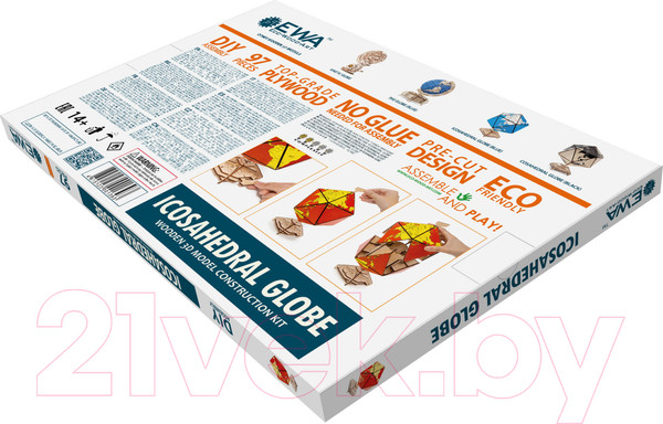 Изображение товара Конструктор EWA Глобус-икосаэдр (красный)