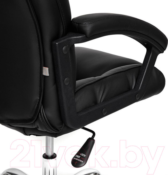 Изображение товара Кресло офисное Tetchair Bergamo (хром/кожзам черный)