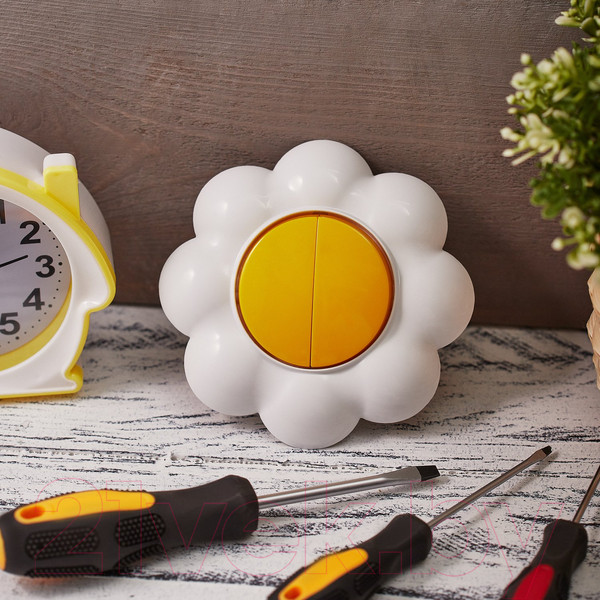 Изображение товара Выключатель Kranz Happy Ромашка KR-78-0621 (желтый/белый)