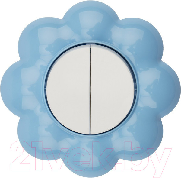 Изображение товара Выключатель Kranz Happy Цветок KR-78-0627 (белый/голубой)