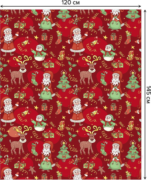 Изображение товара Скатерть JoyArty Дедушка Мороз с друзьями / tc_185482V1 (120x145)