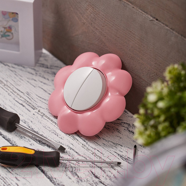 Изображение товара Выключатель Kranz Happy Цветок KR-78-0624 (белый/розовый)