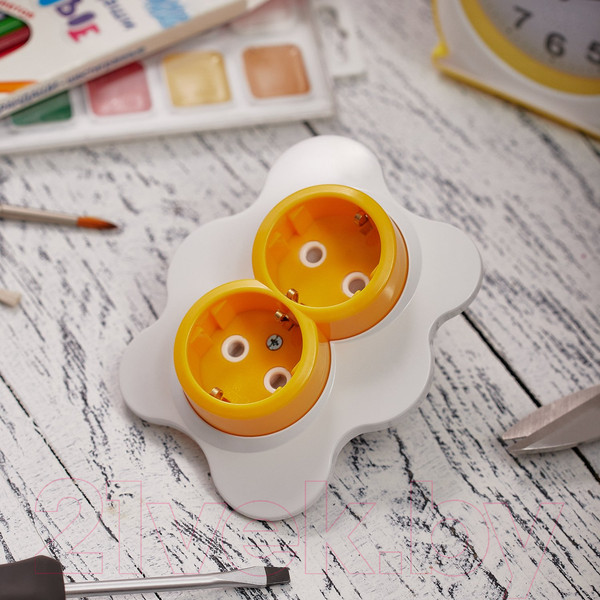 Изображение товара Розетка Kranz Happy Яичница KR-78-0632 (желтый/белый)