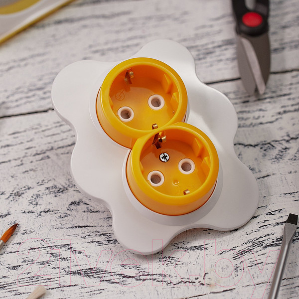 Изображение товара Розетка Kranz Happy Яичница KR-78-0632 (желтый/белый)