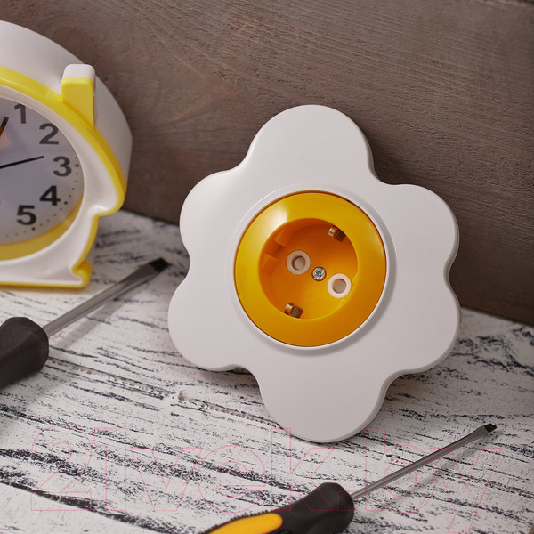 Изображение товара Розетка Kranz Happy Яичница KR-78-0631 (желтый/белый)