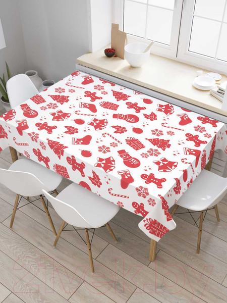 Изображение товара Скатерть JoyArty Новогодние атрибуты / tc_20043 (120x145)