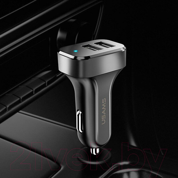 Изображение товара Зарядное устройство автомобильное Usams US-CC087 C13 + кабель Type-C / NTU35TC13TZ (черный)