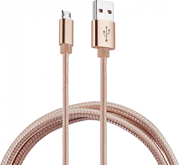 Изображение товара Кабель Buro Braided BHP RET MICUSB-BR USB (m)-micro USB (m) (1м, золотистый)
