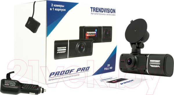 Изображение товара Автомобильный видеорегистратор TrendVision Proof Pro GPS (черный)