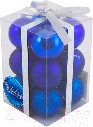 Изображение товара Набор шаров новогодних Волшебная страна PB4-12SMB-B / R101846 (12шт)