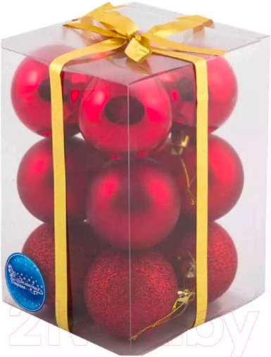 Изображение товара Набор шаров новогодних Волшебная страна PB4-12SMB-R / R101847 (12шт)