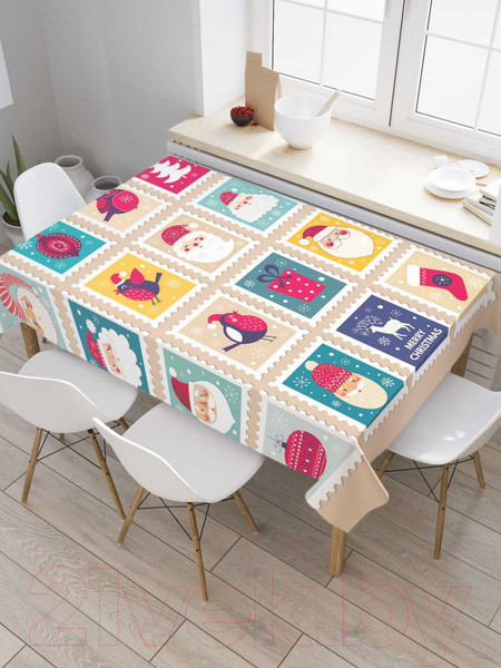 Изображение товара Скатерть JoyArty Праздничные марки / tc_78639 (120x145)