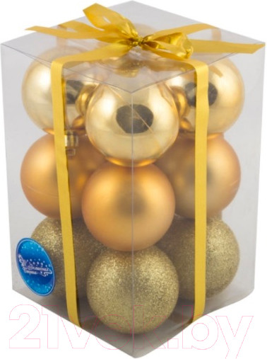 Изображение товара Набор шаров новогодних Волшебная страна PB6-12SMB-G / R101859 (12шт)