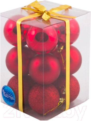 Изображение товара Набор шаров новогодних Волшебная страна PB6-12SMB-R / R101860 (12шт)