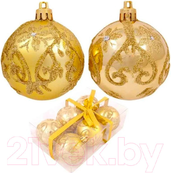 Изображение товара Набор шаров новогодних Волшебная страна PBD6-6-834-G / R101664