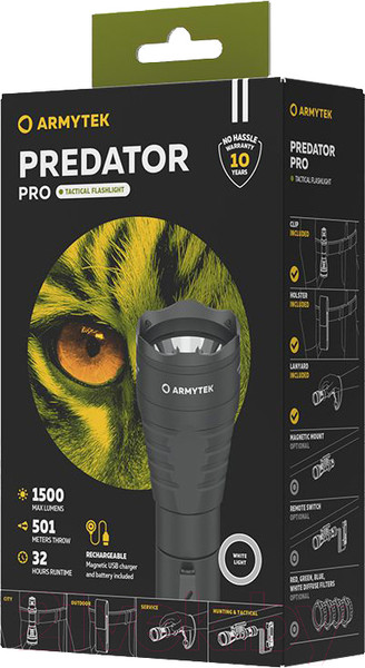 Изображение товара Фонарь Armytek Predator Pro Magnet USB XHP35.2 HI / F07301C