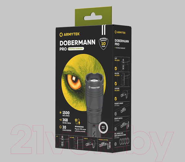 Изображение товара Фонарь Armytek Dobermann Pro Magnet USB XHP35.2 HI / F07501C