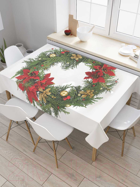 Изображение товара Скатерть JoyArty Классический рождественский венок / tc_37151 (120x145)