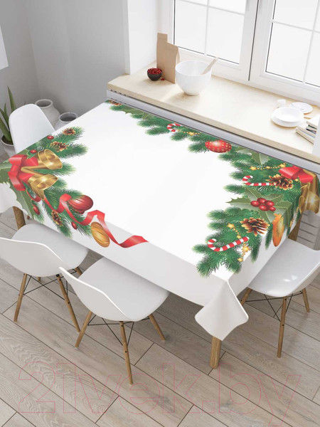 Изображение товара Скатерть JoyArty Елочные украшения / tc_20312 (145x180)