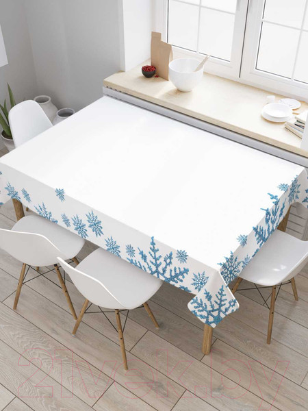 Изображение товара Скатерть JoyArty Большие снежинки / tc_8279459 (145x180)