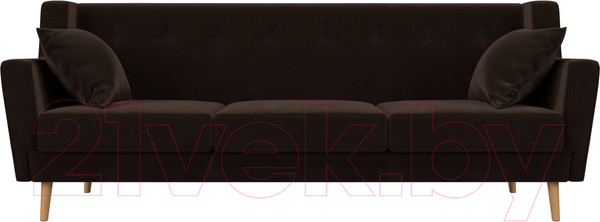 Изображение товара Диван Лига Диванов Брайтон 291 3-х местный / 109160 (микровельвет, коричневый)